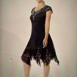 J Kara Black Chemise with Silver Embellishments NWT